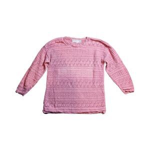 Vintage United States Sweater Cableknit Womens Pink‎ Size Medium